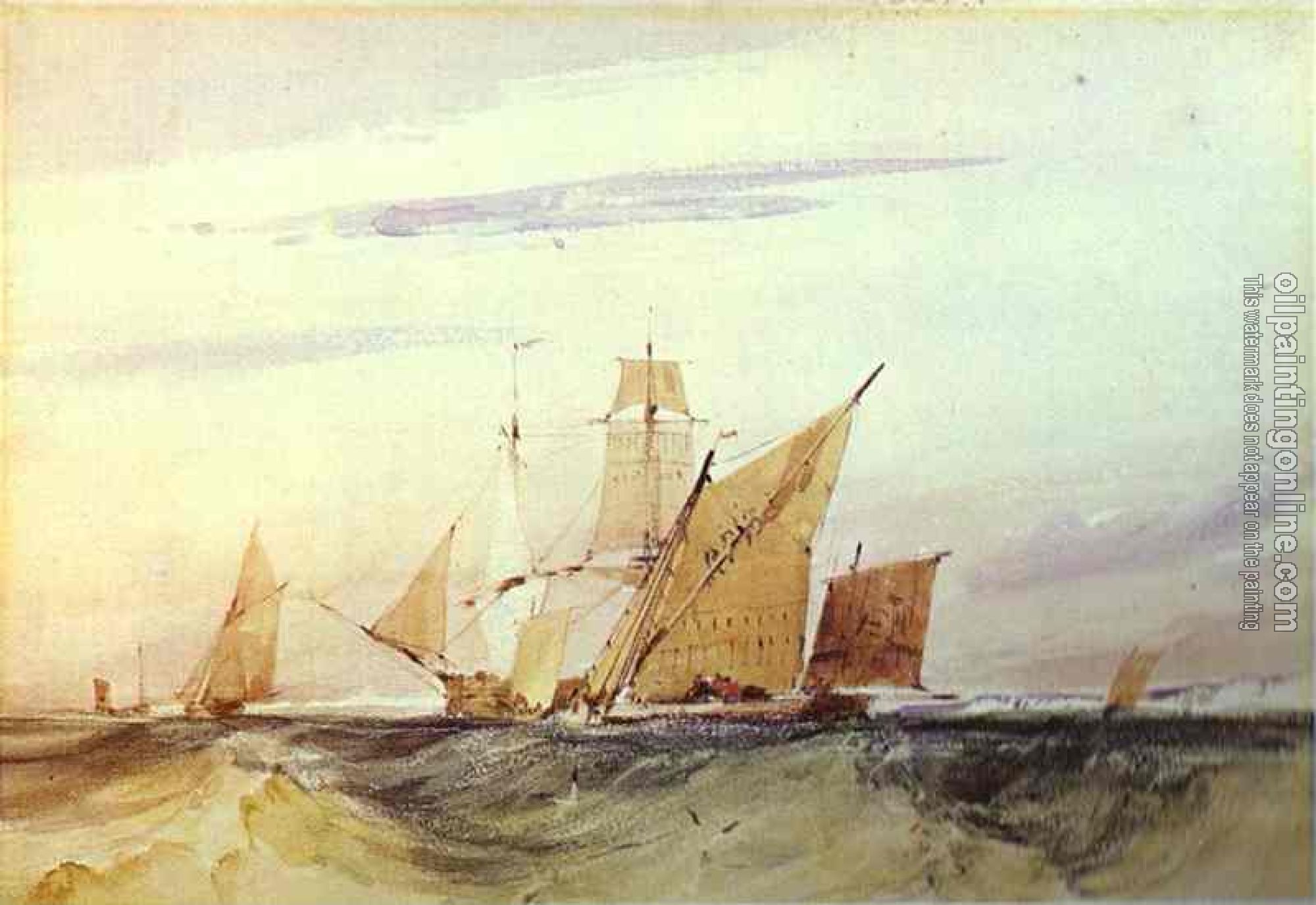 Richard Parkes Bonington - Shipping Off the Coast of Kent